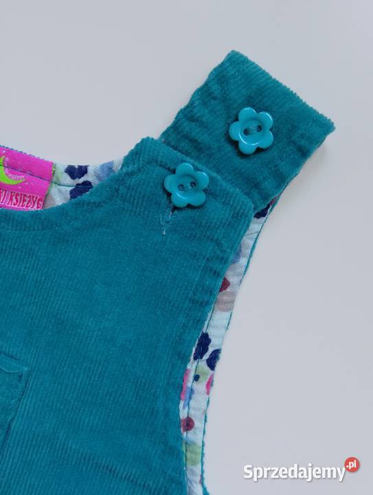 Nowa sukienka sztruksowa ogrodniczka Niebieski