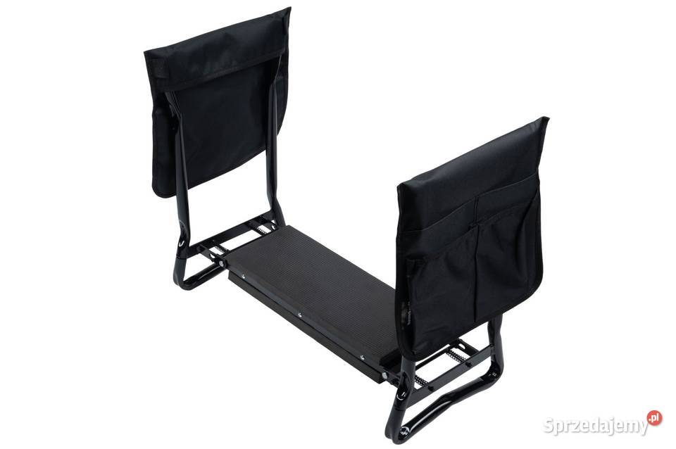 Klęcznik składany ogrodowy czarny z 2 torbami na wielkopolskie Poznań