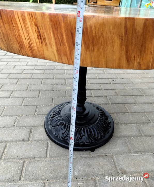 stolik drewniany stolik dębowy duży noga plaster Wrocław sprzedam
