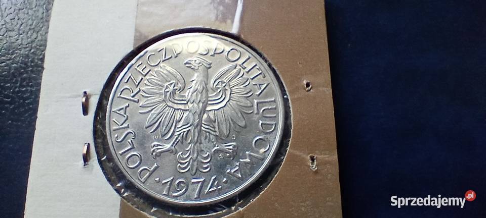 Stare monety 5 złotych 1974 Rybak PRL Polska Lesko