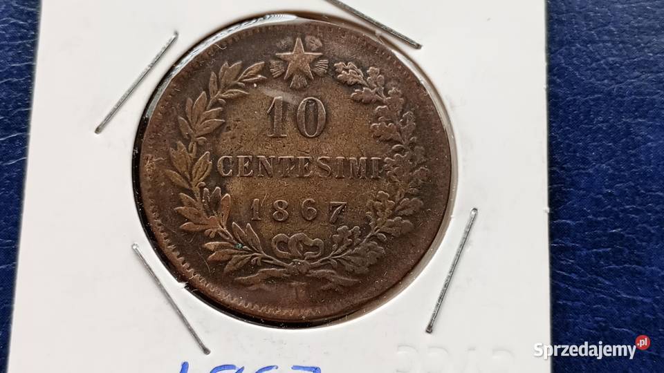 Stare monety 10 centesimi 1867 Włochy