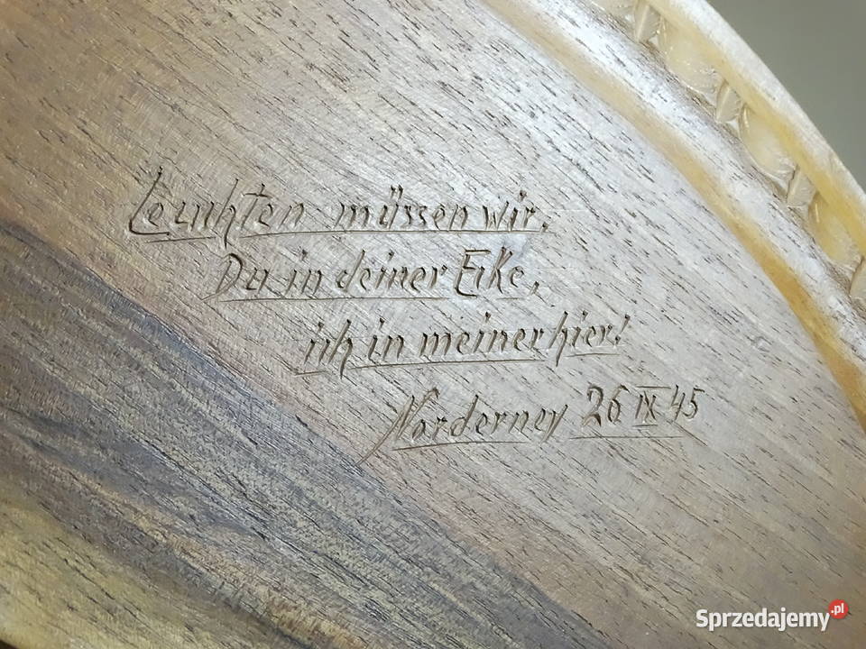 Zabytkowa ręcznie rzeźbiona taca drewniana 1945 Biłgoraj