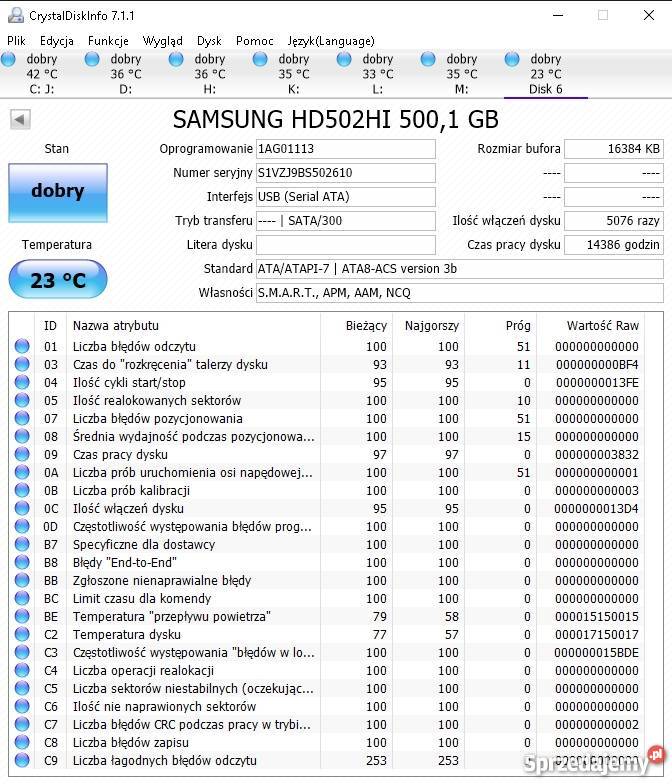 Dysk twardy 35 cala 500GB Samsung Łódź