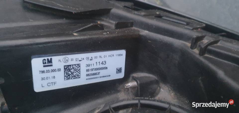 OPEL ASTRA K 15 Lampa LEWY PRZÓD wysyłka Pobiedziska