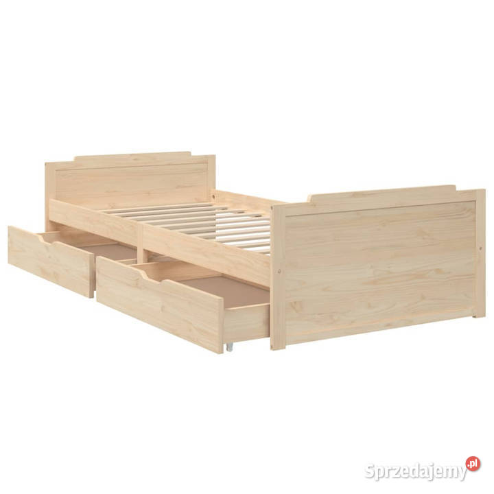 Rama łóżka z szufladami lite drewno sosnowe 90 x