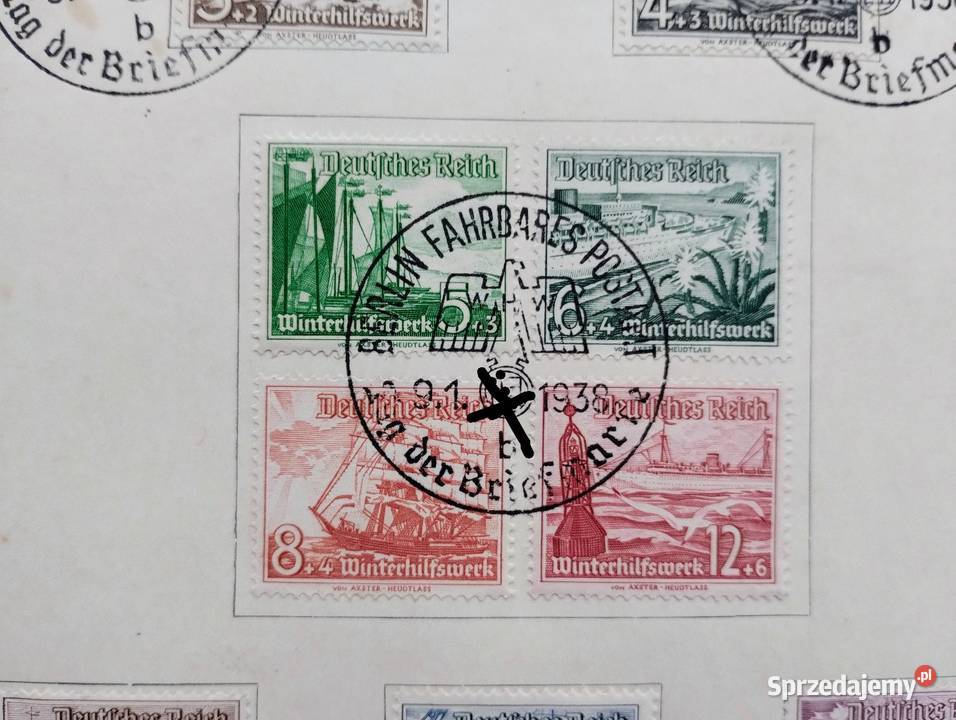 Znaczki III Rzesza WHW Kriegsmarine 1938 Cieszyn