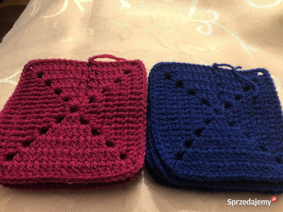 Kwadraty babunipoduszka pled narzuta Nowe Zegrze