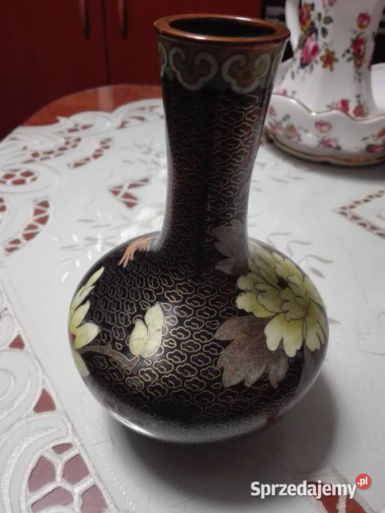 Wazon cloisonne emalia komórkowa śląskie Rybnik