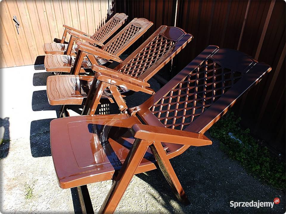 Komplet Krzesło Leżak ogrodowy składany Poduszki tworzywo sztuczne Żary