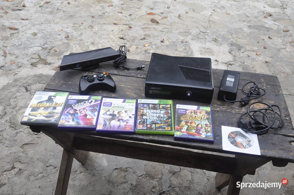 Xbox 360 Slim Kinect Pad 6 Gier Komplet Rzeszów