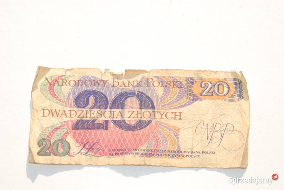 Stary banknot 20 złotych Traugutt 1982 antyk Cieszyn sprzedam