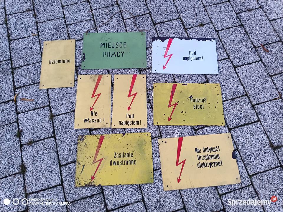 Stare tablice emaliowane informacyjne Olszyna