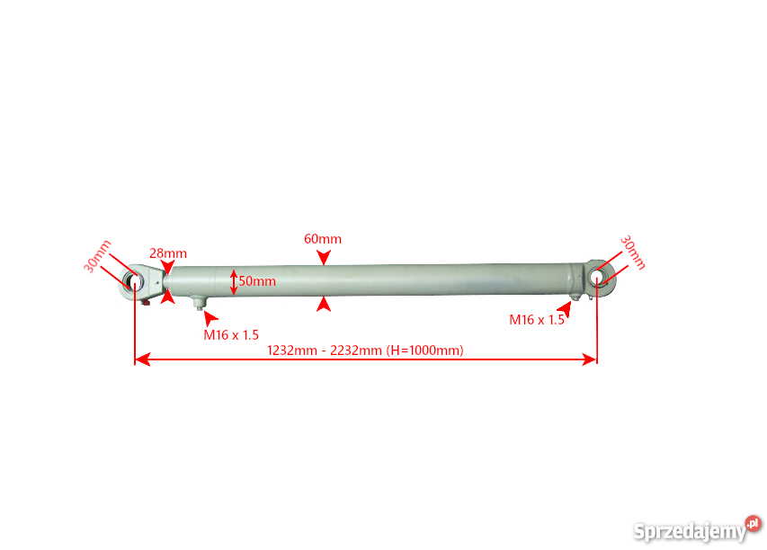 Siłownik Hydrauliczny Cylinder Tłok Tur Skok Solec Kujawski sprzedam