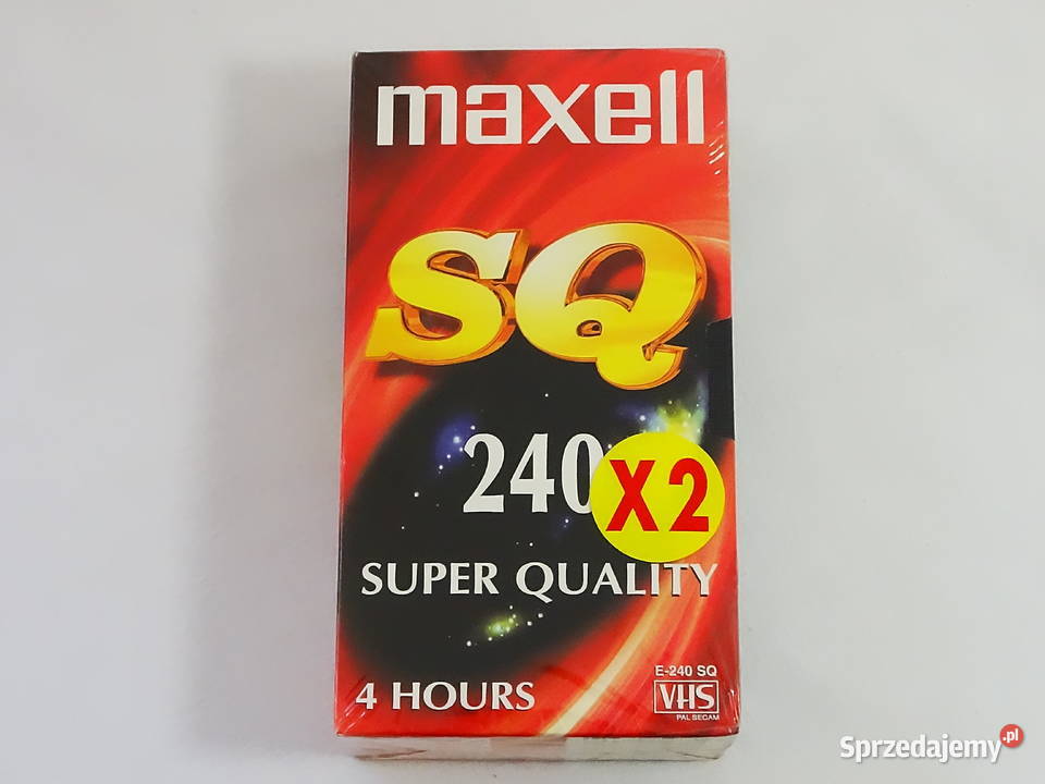 Kaset Vdeo VHS Maxell SQ 240 PAL SECAM dwupak Biłgoraj sprzedam