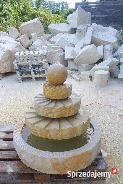 Fontanna koła młyńskie z naturalnego piaskowca Baseny i oczka wodne Kamienna Góra