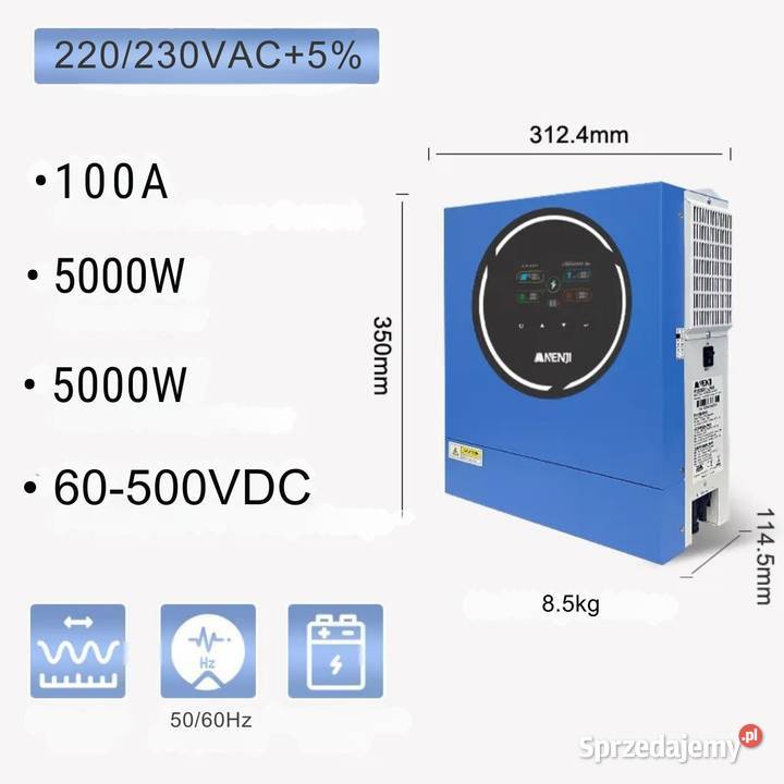 Inwerter Hybrydowy Solarny Anenji 5KW 5000W 48V Głogów