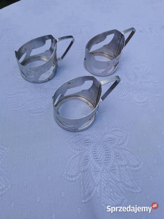 UchwytKoszyczki pod szklanki PRL z aluminium Otwock