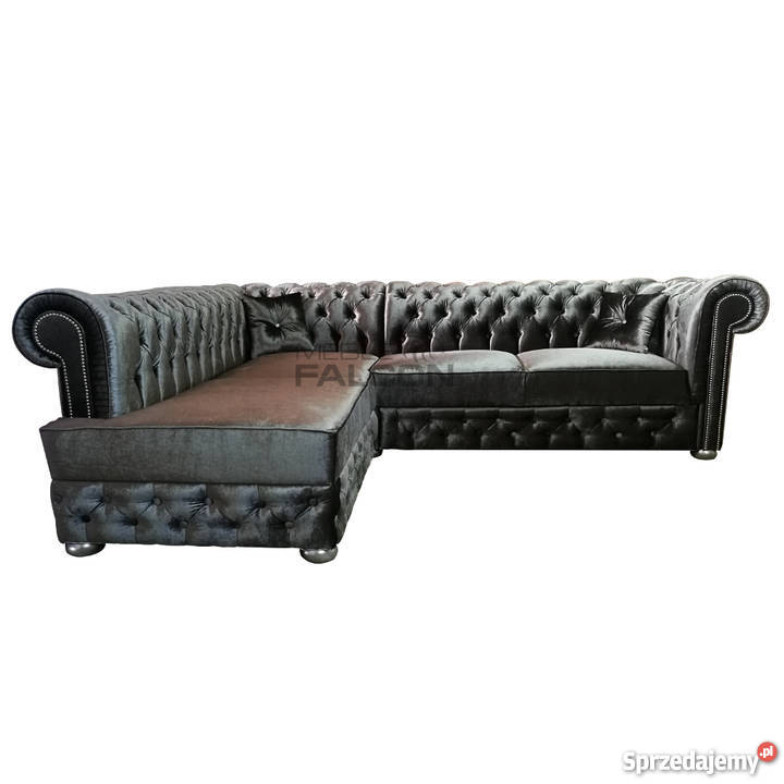 Pikowany narożnik Chesterfield Classic Comfort zielony Warszawa