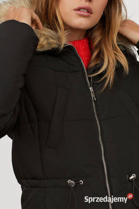 czarna kurtka pikowana HM xxs 32 kaptur ściagacz kujawsko-pomorskie Toruń sprzedam