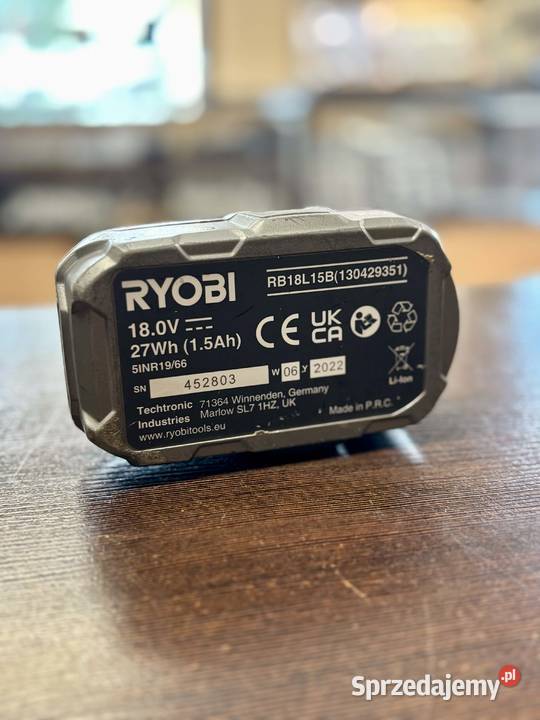Wkrętarka Ryobi 18 V R18PD3 2x Aku 15Ah ład Elbląg