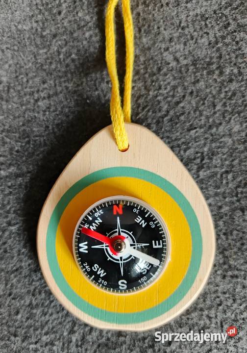 Kompas lupa osadzone w drewnie Łódź