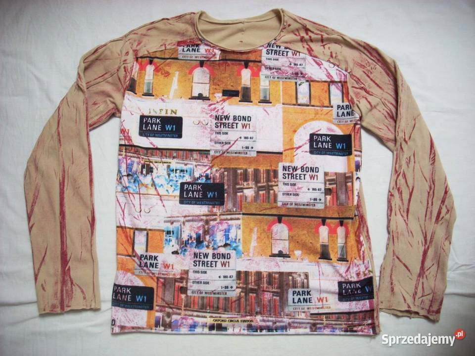 wŁOSKA Bluzka z Nadrukiem Miasto 40 długi Nowy Sącz