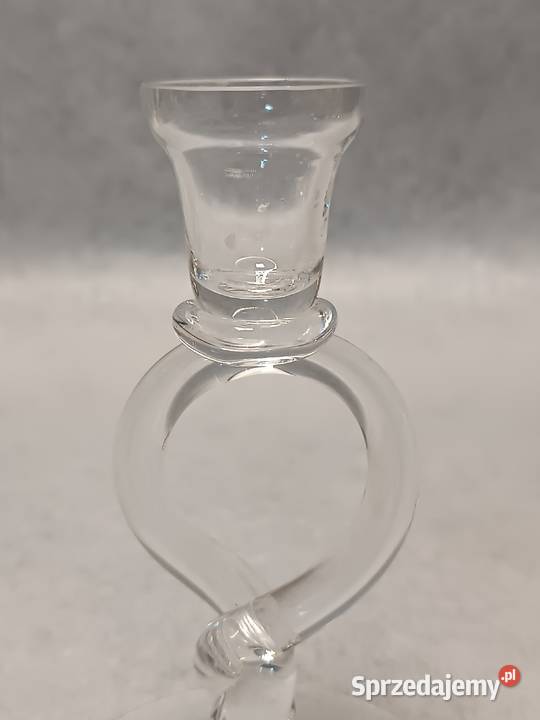 Szklany Świecznik Przezroczysty Para Świeczników Zakopane