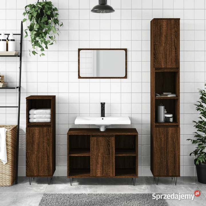 Szafka łazienkowa brązowy dąb 80x33x60 WM831635 Warszawa