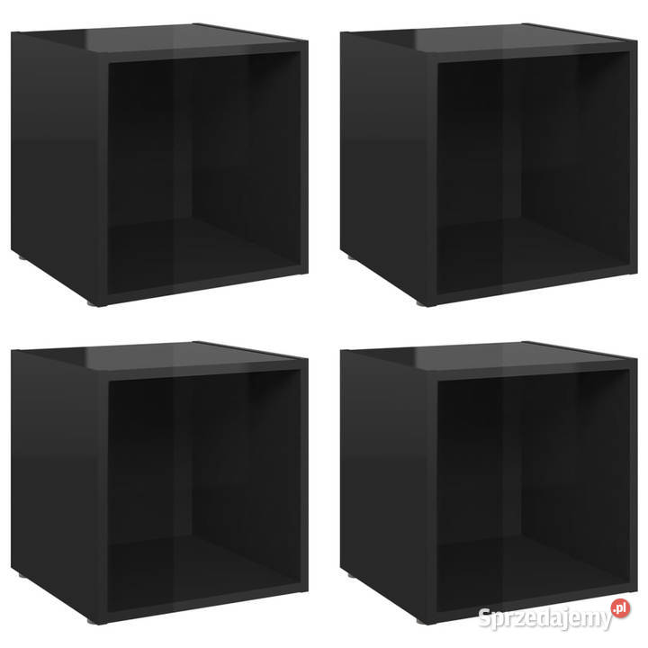 Szafki pod TV 4 wysoki połysk czarne 37x35x37
