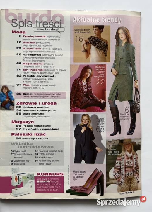 Magazyn Burda 92005 Moda Vintage Wykroje Warszawa