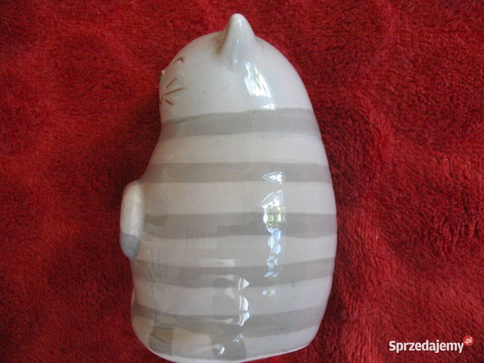 Kot uśmiechnięty porcelana 9 x 6 x 5 beżowy Dekoracje i ozdoby Siedlce sprzedam
