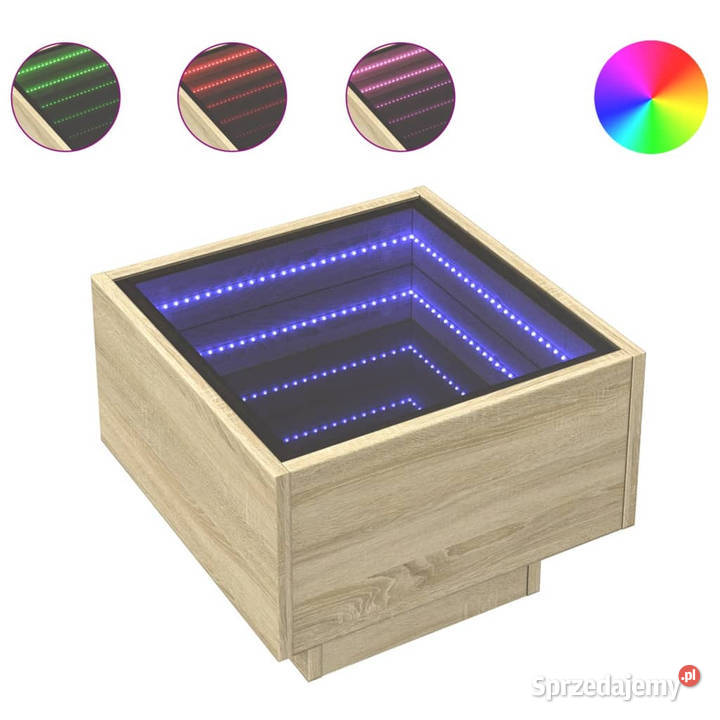 Stolik nocny z LED Infinity dąb sonoma 40x40x30 Nocne Warszawa sprzedam