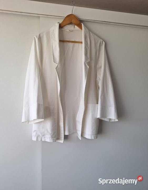 Biała marynarka żakiet z kieszeniami 40 classy biały Kraków sprzedam