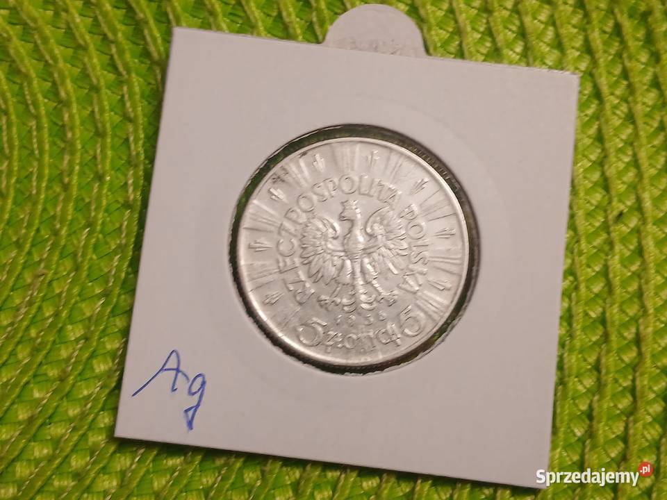 moneta srebrna polska 5 złotych z 1936r Łomża