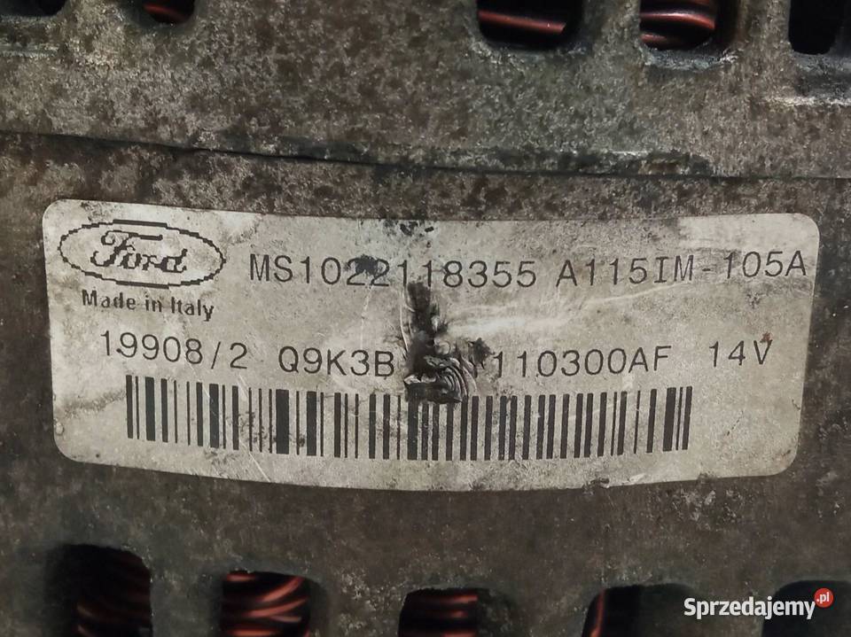 ALTERNATOR MS1022118355 A115IM105A 16 16V Ford Układ elektryczny silnika świętokrzyskie