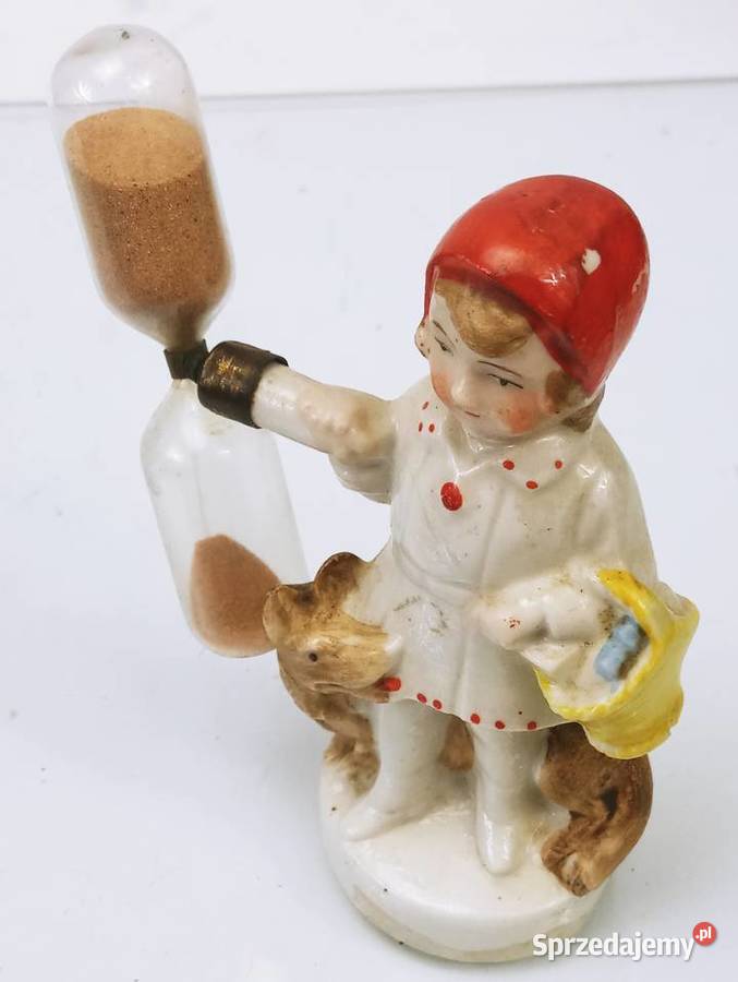 Figurka Czerwony Kapturek Klepsydra Porcelana lubuskie Nowa Sól