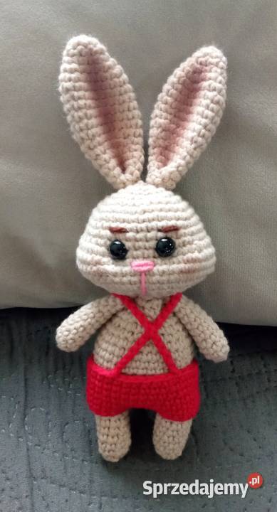 Króliczek wykonany na szydełku łódzkie Łask