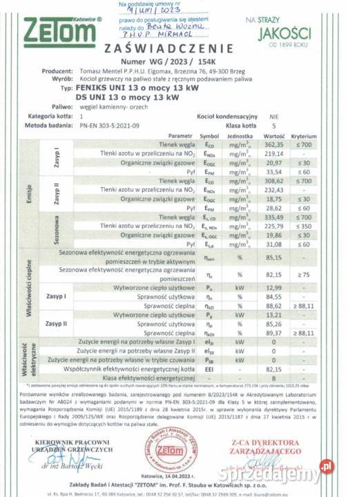 Kocioł piec co 13kW na węgiel orzech do 150m2