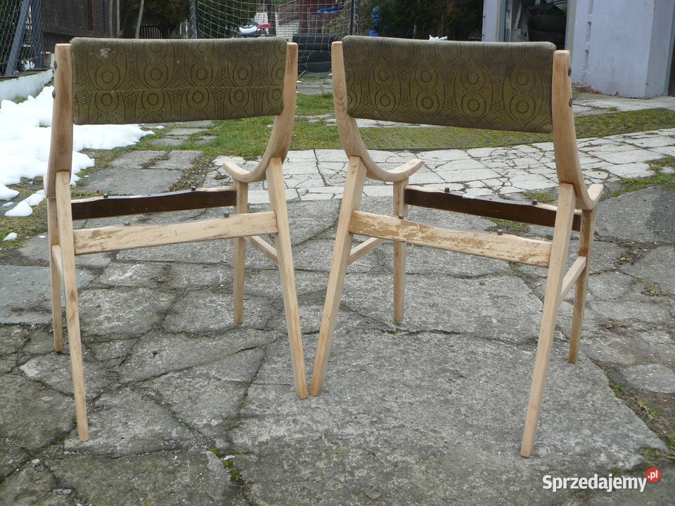 Stare krzesła skoczki proj J Kędziorek Antyki Nowy Sącz