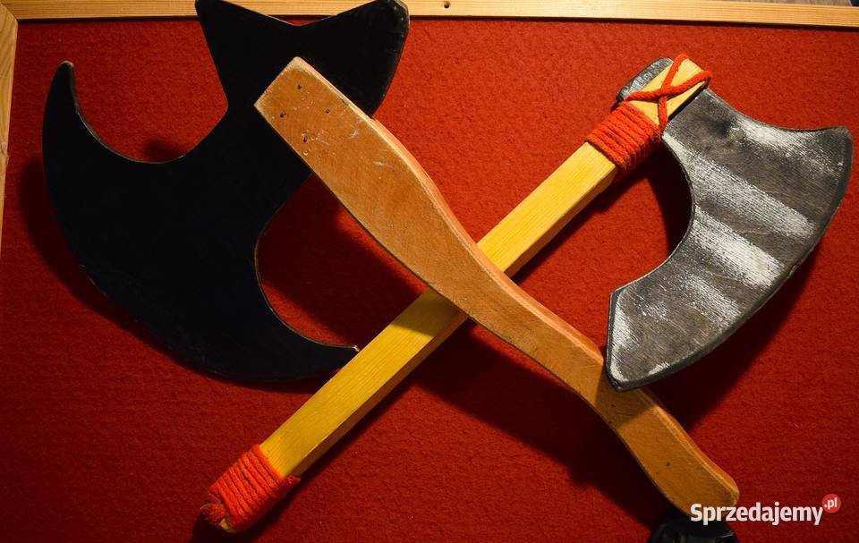 Dwa duże toporki drewniane używane kujawsko-pomorskie Chełmno