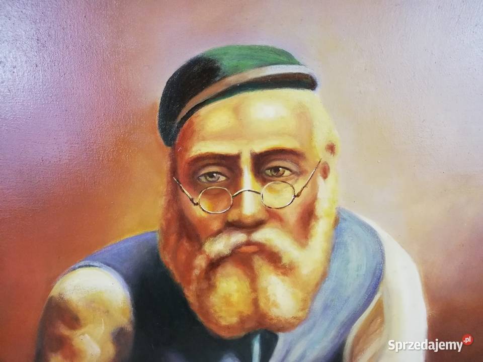 Obraz olejny na płótnie sygnowany postać kupca Malarstwo Łódź
