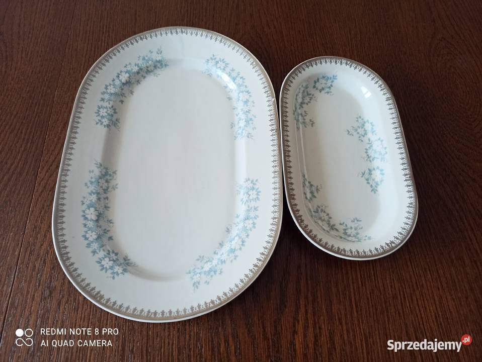 Półmiski porcelana Włocławek 2 33x22 24x13 Salaterki i półmiski