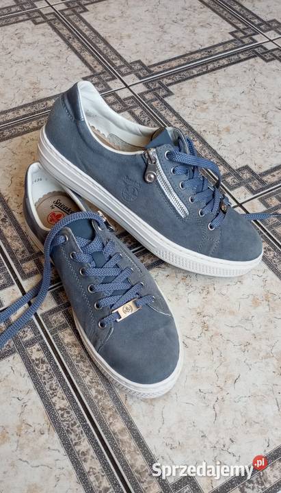 Sneakersy półbuty skórzane zamszowe damskie 42 niebieski Sędziszów Małopolski