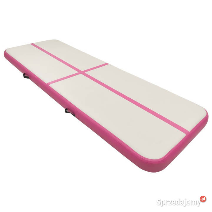 Mata gimnastyczna z pompką 400x100x20 PVC różowa Warszawa