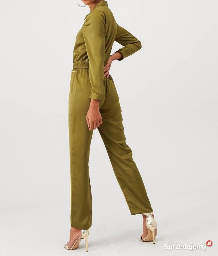 RIVER ISLAND KOMBINEZON DŁUGI KHAKI ZŁOTO 42 XL Kalisz