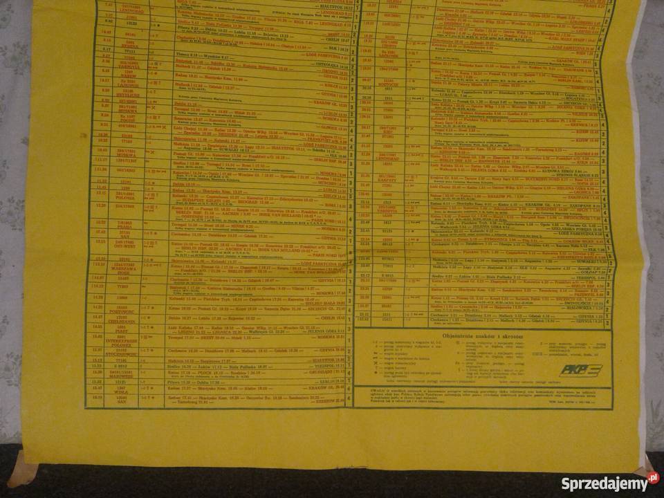 plakat PKP ODJAZDY WARSZAWA CENTRALNA 1988 r Pozostałe