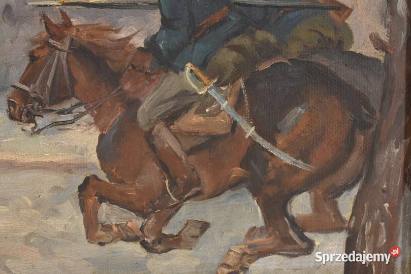 Wojciech Kossak Szarża Ułanów Na Koniach Zimowa Kraków