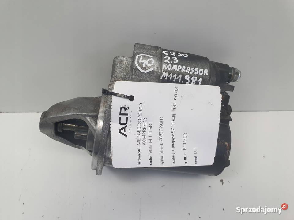 Mercedes W203 23 K ROZRUSZNIK 0001107403 bosch osobowe Układ elektryczny silnika Janów sprzedam