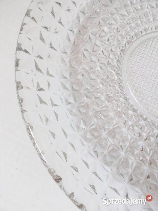 duży szklany talerz patera Ząbkowice vintage PRL Patery