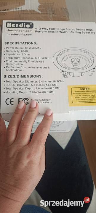 Głośniki podtynkowe sufitowe Herdio 8 Drezdenko